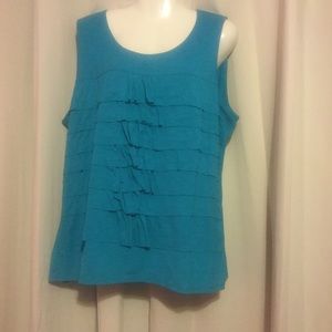 Rafaella Plus Size XXL tank with ruffles
